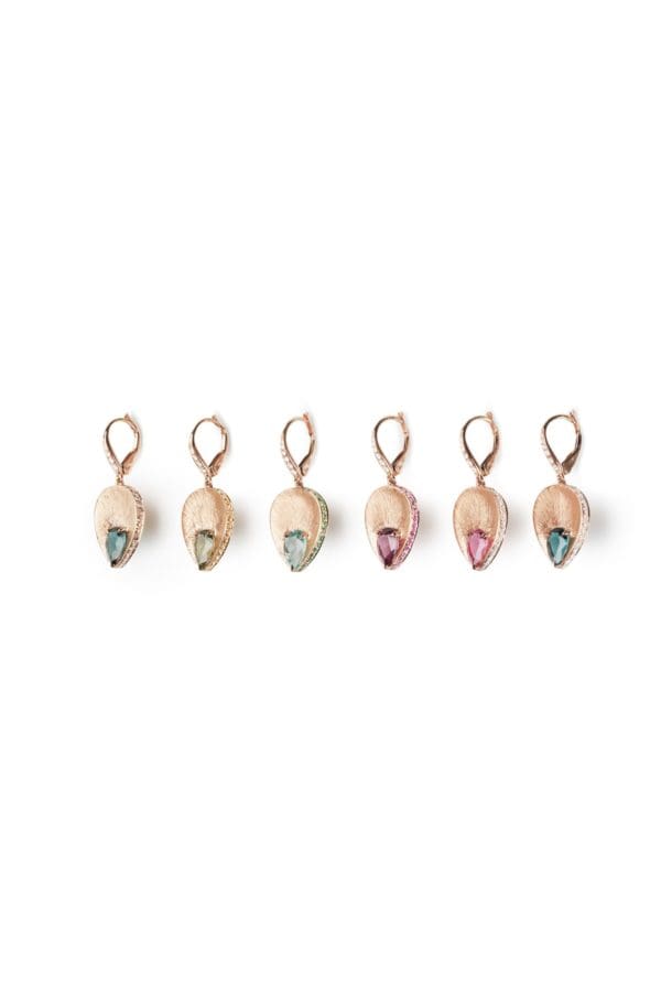 Boucle d'oreille Alba Or Rose Tourmaline gold