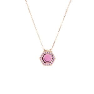 Collier Muzo Or Rose Grenat rhodolite