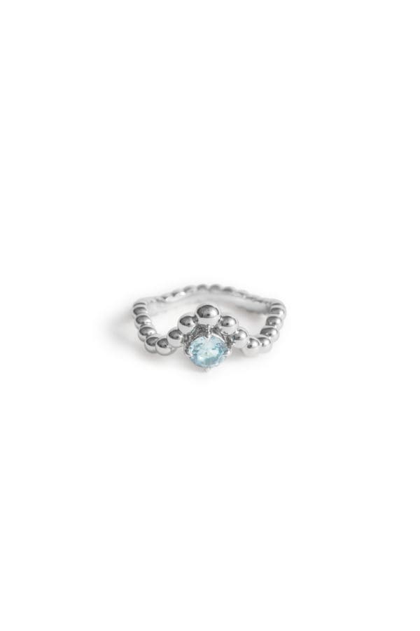 Bague Fidji Or Blanc Aigue-Marine