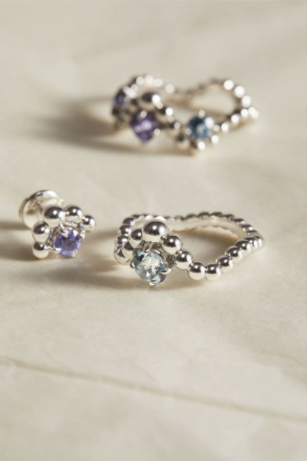 Bague Fidji Trio Or Blanc Colorama Bleu - Image 3