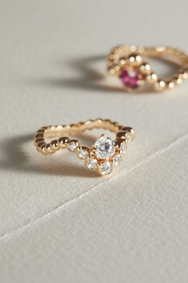 Bague Fidji Solo Or Rose Diamants - Image 2