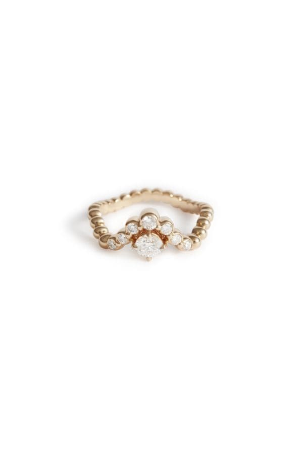 Bague Fidji Solo Or Rose Diamants