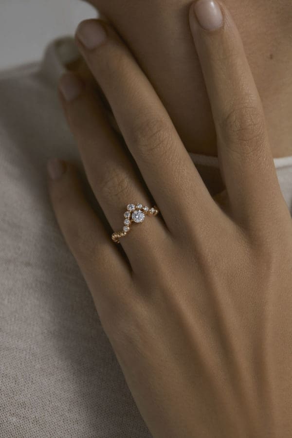 Bague Fidji Solo Or Rose Diamants - Image 3