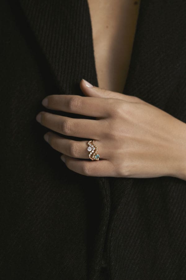Bague Fidji Or Jaune Aigue-Marine - Image 6
