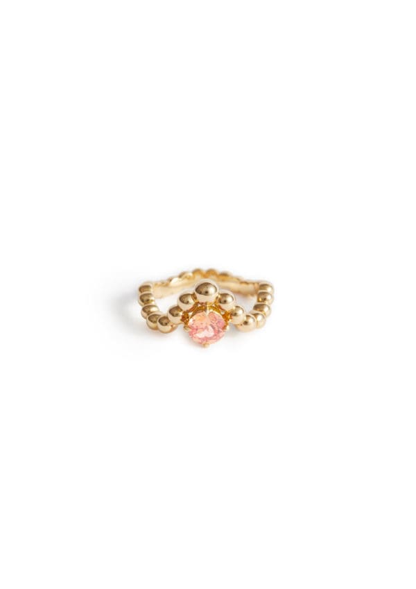 Bague Fidji Or Jaune Topaze Rosée