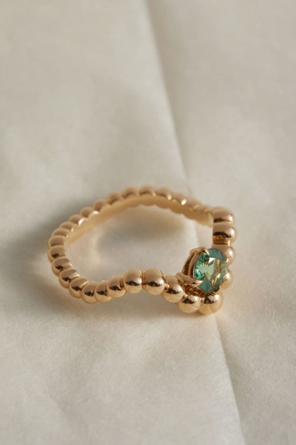 Bague Fidji Or Jaune Tourmaline Lagon - Image 5