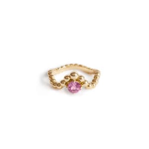 Bague Fidji Or Jaune Tourmaline Rose