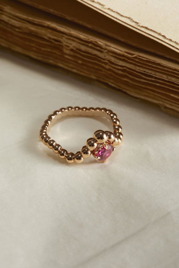 Bague Fidji Or Jaune Tourmaline Rubellite - Image 4