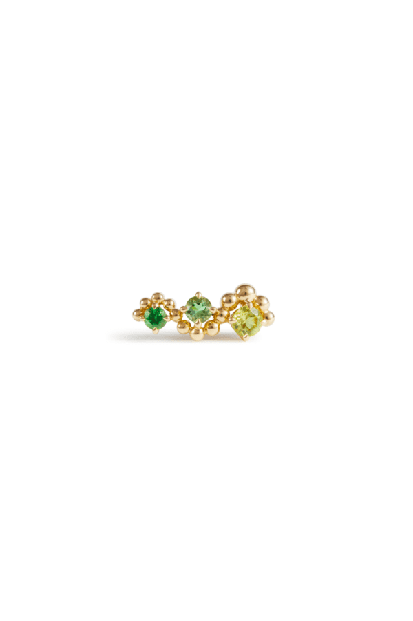 Boucle d'Oreille Montante Fidji Or Jaune Colorama Vert