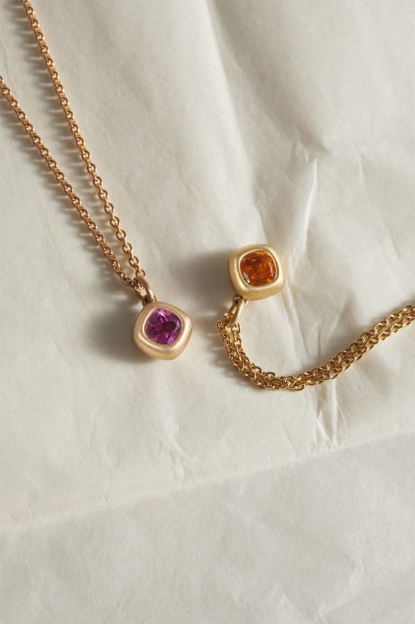 Collier Praslin Or Jaune Grenat Spessartite - Image 3