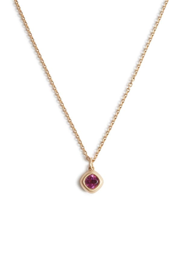 Collier Praslin Or Rose Tourmaline rubellite