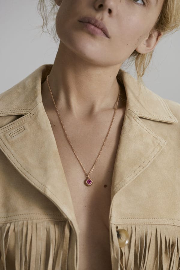 Collier Praslin Or Rose Tourmaline rubellite - Image 2