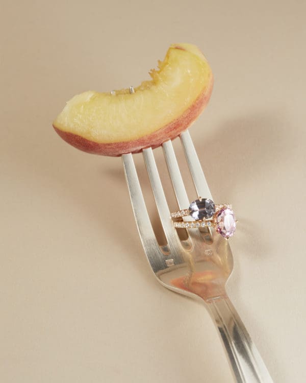 Bague Plus Or Rose Spinelle Gris - Image 3