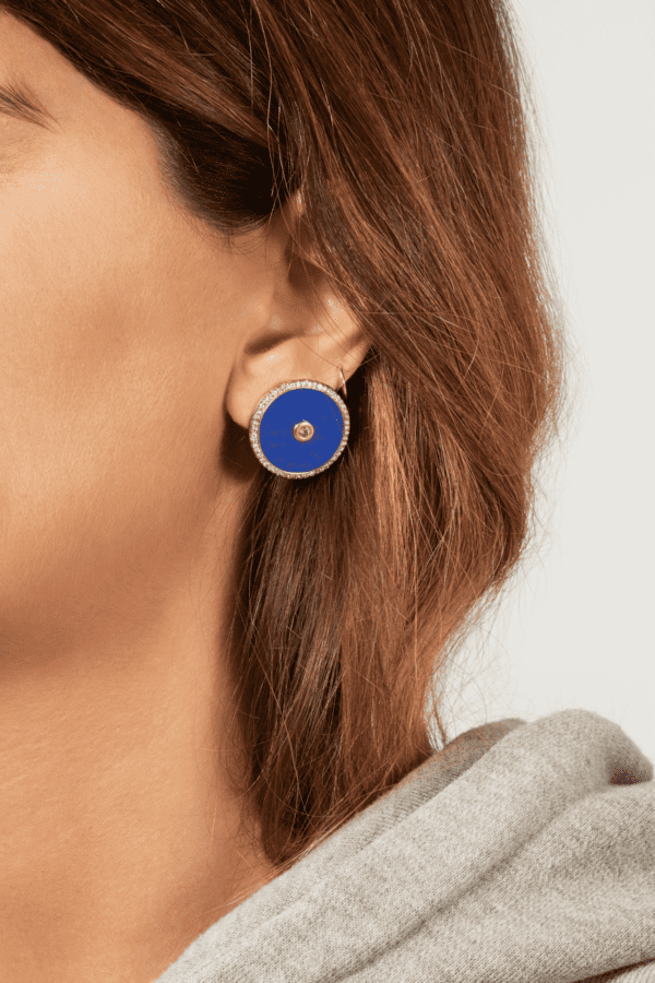 Boucle d'oreille Opotiki Or Rose Lapis Lazuli - Image 3
