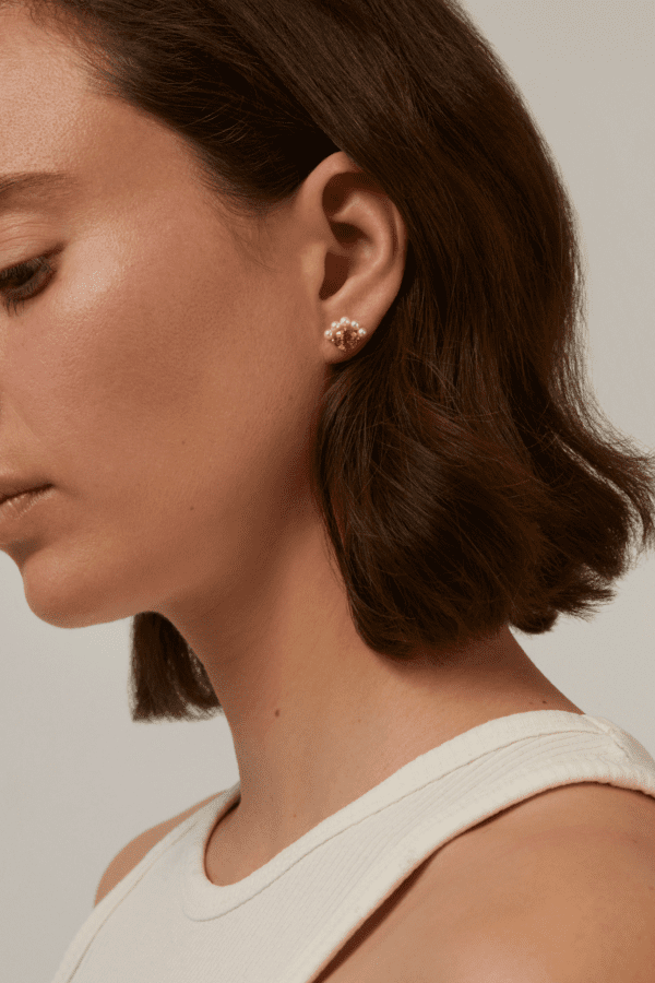 Boucle d'oreille Padma Mini Or Rose - Image 4