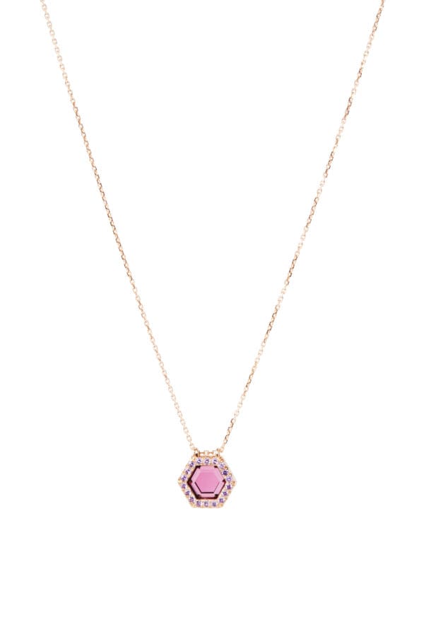 Collier Muzo Or Rose Grenat rhodolite