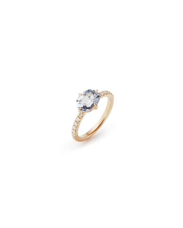 Bague Plus Or Rose Spinelle Gris