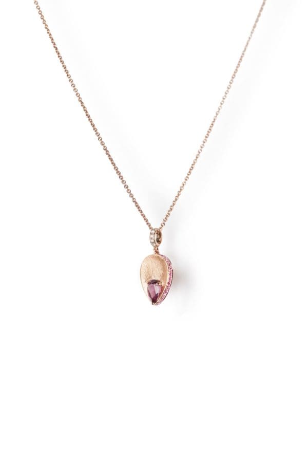 Collier Alba Or Rose Grenat rhodolite