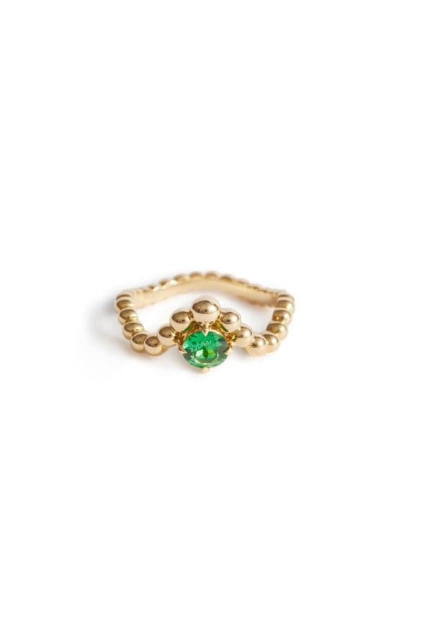 Bague Fidji Or Jaune Grenat Tsavorite