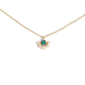 Collier Fidji capsule indigolite diamants or jaune