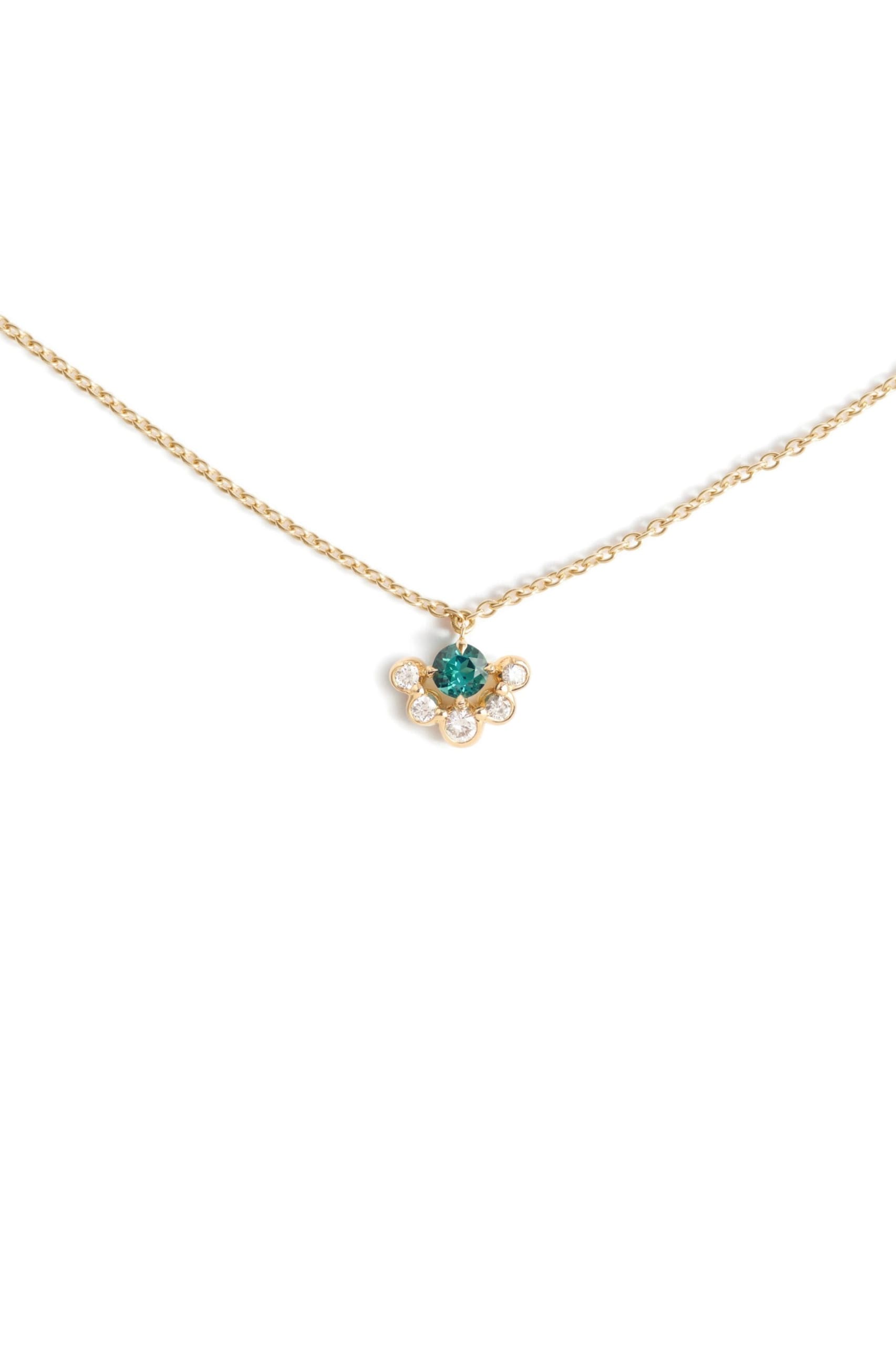 Collier Fidji capsule indigolite diamants or jaune