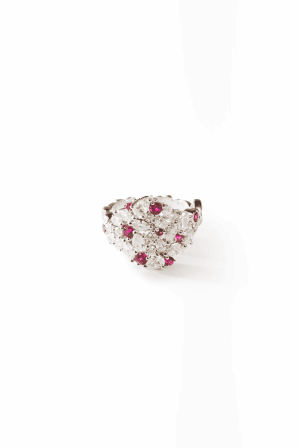 Bague sur-mesure Or Blanc Diamants & Rubis