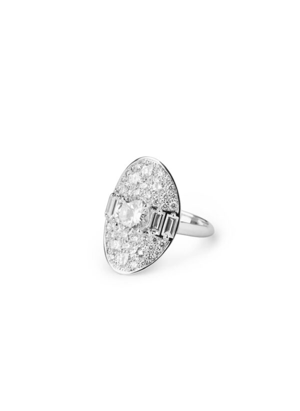 Bague Alba sur-mesure or blanc et diamants blancs